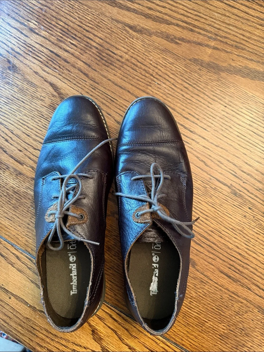 Timberland Cap Toe Derby Shoes Brown Leather Ortholite Men’s 8